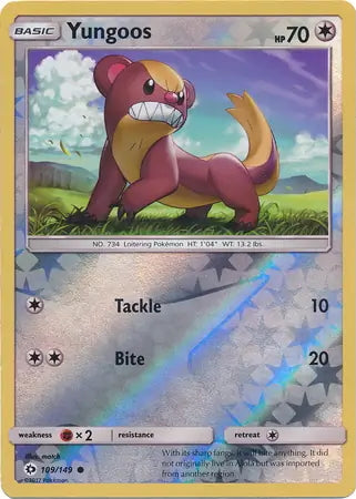 Sun & Moon Yungoos #109/149 reverse holo